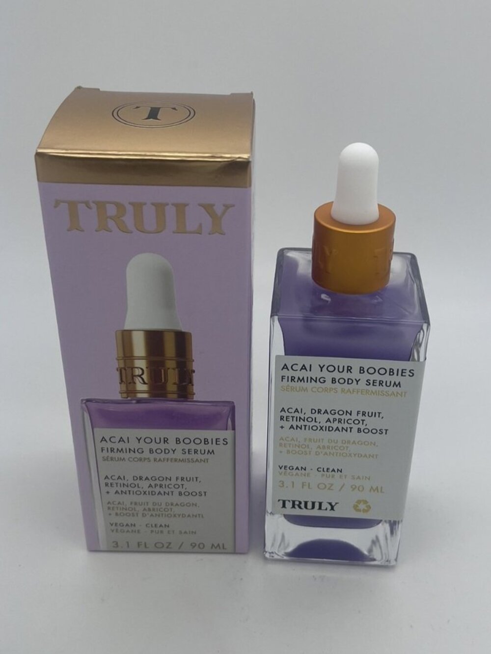 Truly ACAI YOUR BOOBIES Firming Body Serum NEW IN BOX 3.1 fl oz